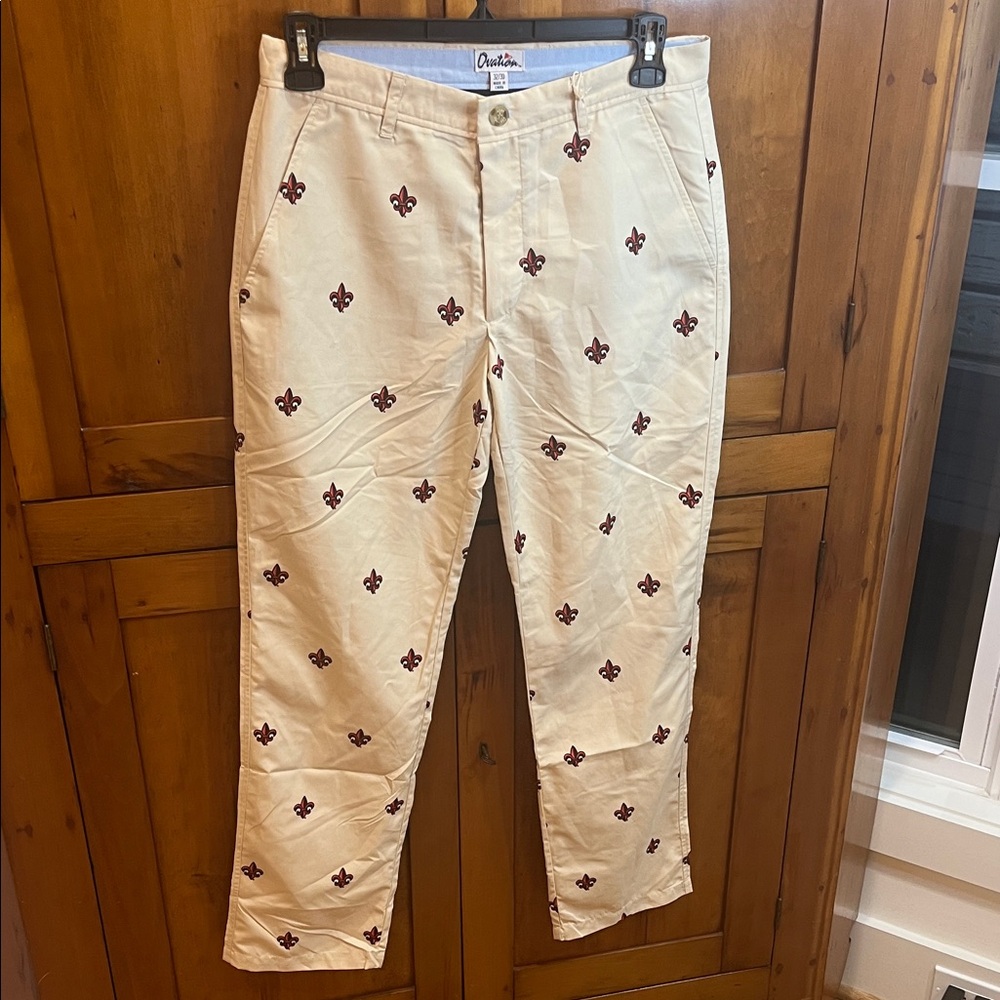 Louisiana Lafayette Ragin Cajuns Pants w/Red Fleur-de-lis - Indie, Maximalist